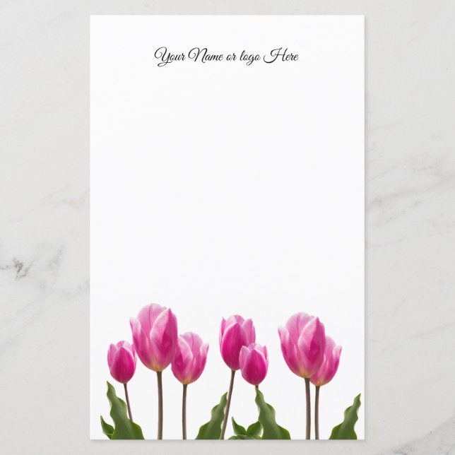 Tulips Personalized Stationery (Front)