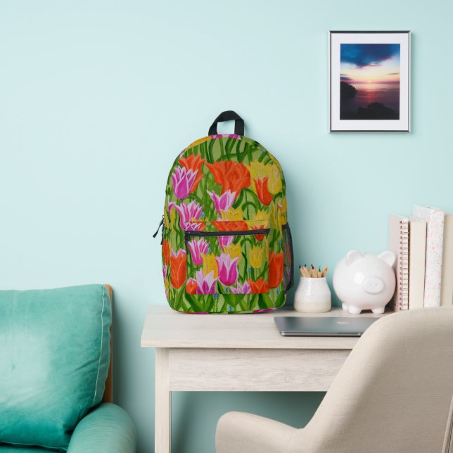 Tulips  printed backpack (Insitu)