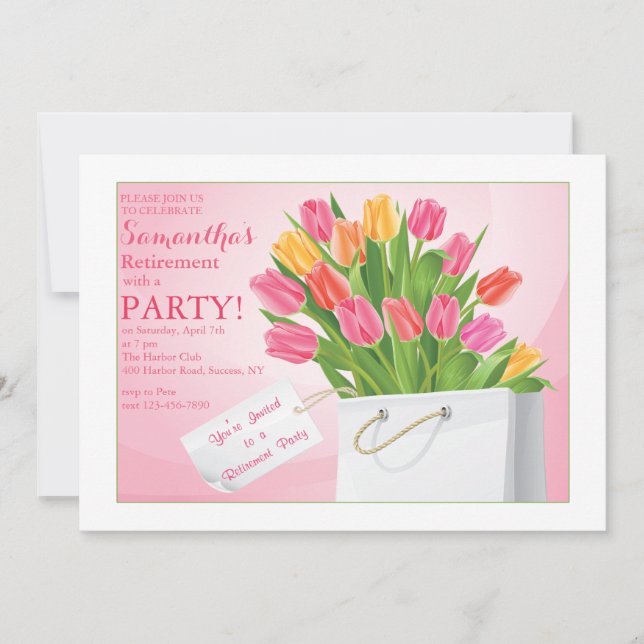 Tulips Retirement Party Invitation (Front)