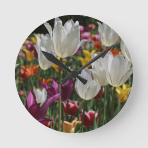 Tulips Round Clock
