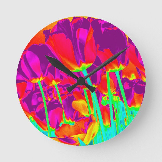 Tulips Round Clock (Front)
