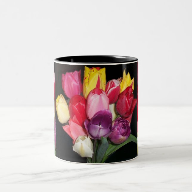 Tulips Says it All Two-Tone Coffee Mug (Center)