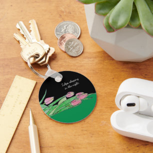 Tulips sleeping in the night keychain
