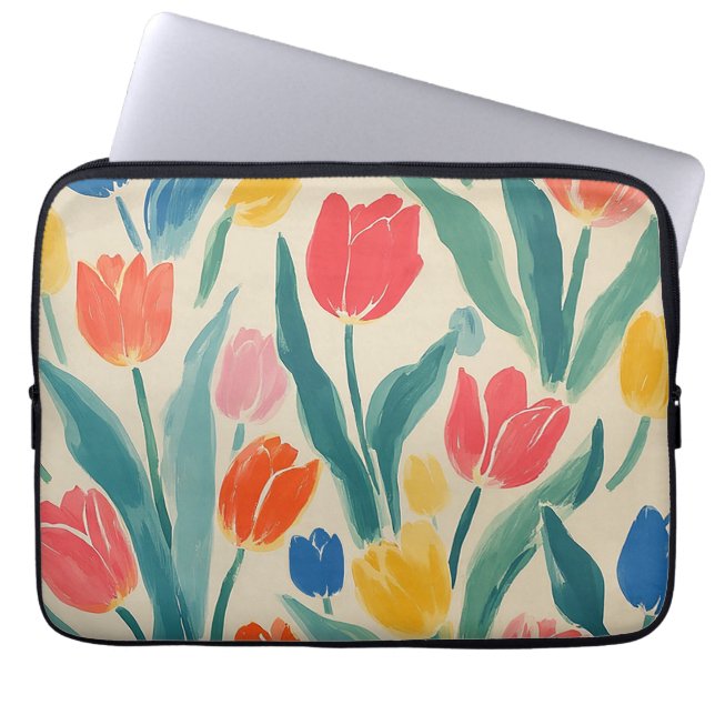 Tulips Spring Radiance Laptop Sleeve (Front)