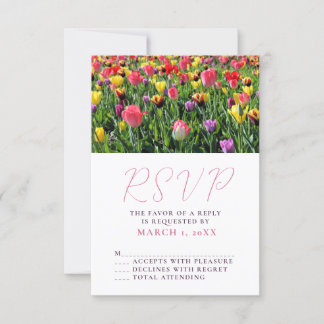 Tulips Spring Wedding RSVP Card