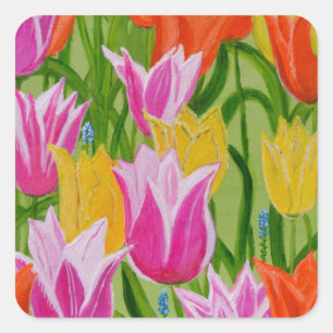 Tulips Square Sticker