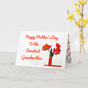 Tulips Sweetest Grandmother Mother's Day  Card