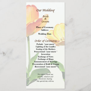 Tulips Tall and Short Wedding Program