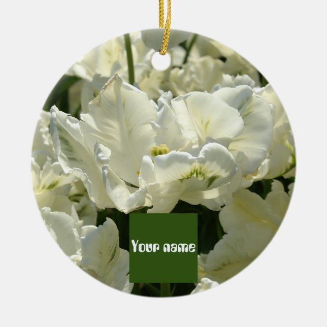 Tulips the white ceramic ornament (Front)