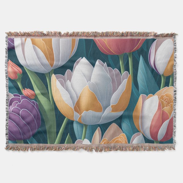 tulips throw blanket (Front)