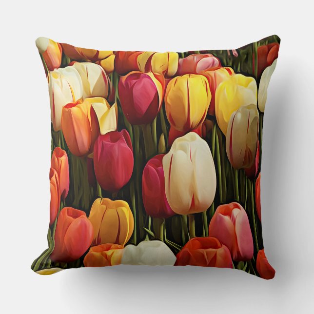 Tulips  throw pillow (Front)