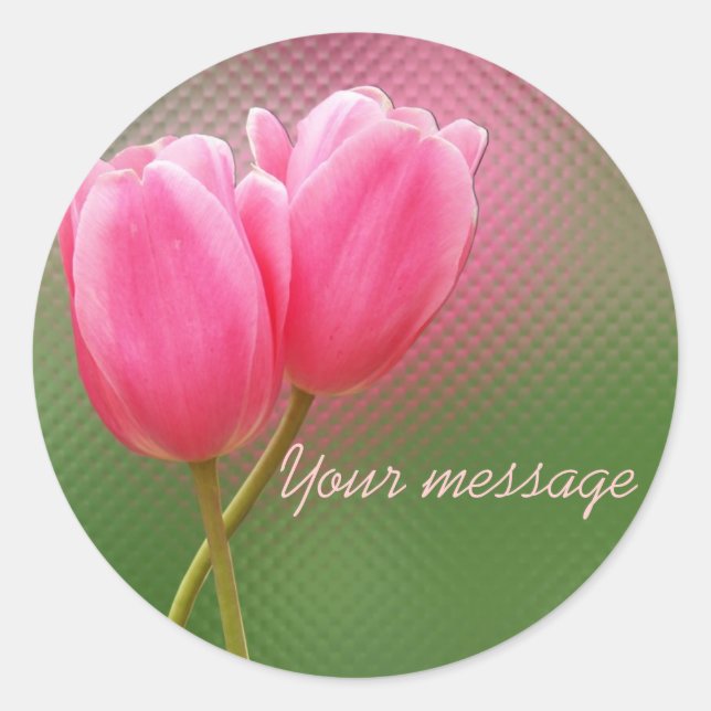 Tulips together classic round sticker (Front)