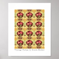 Tulips vintages par Linda Becker Poster