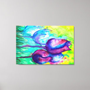 Tulips Watercolor on canvas print