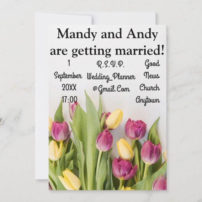 Tulips Wedding Invitation (Front)