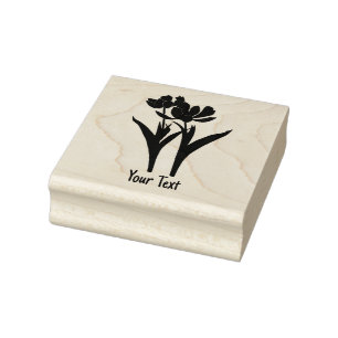 Tulips With Text Rubber Stamp
