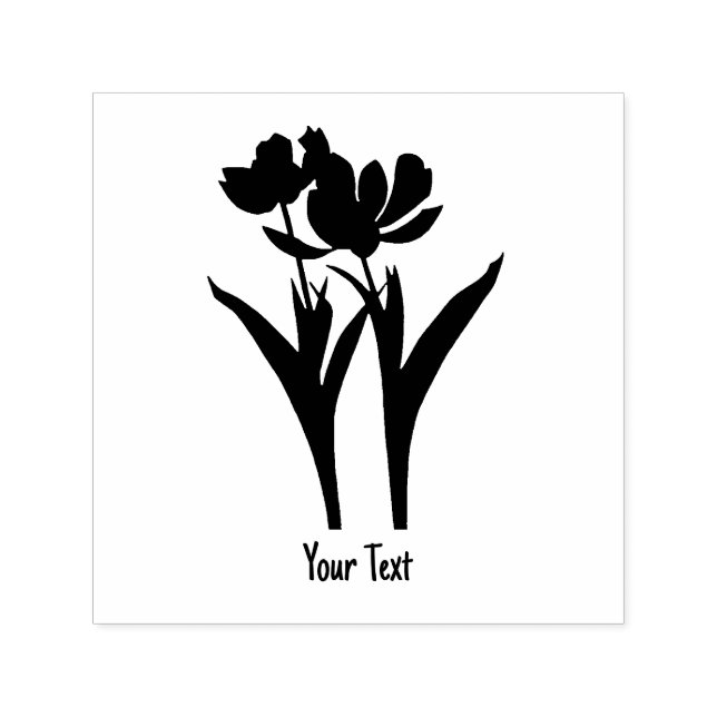 Tulips With Text Self-inking Stamp (Design)