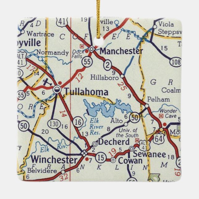 Tullahoma TN Ceramic Ornament (Back)