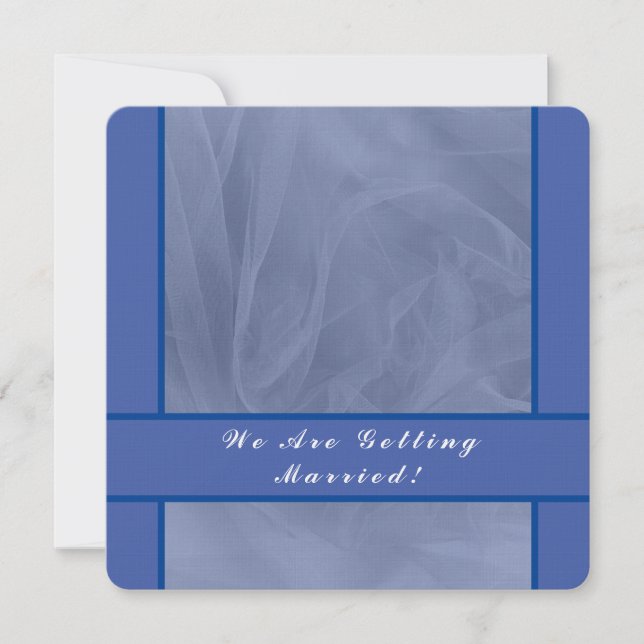 Tulle bleue - tout Faire-part de mariage de couleu (Devant)