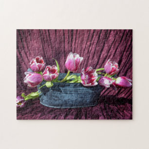 Tulpen Stillleben in Rosa Jigsaw Puzzle