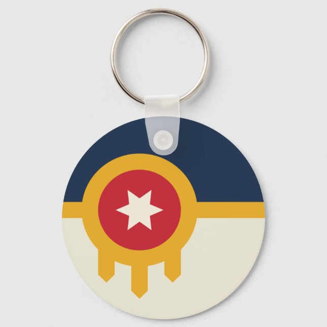 Tulsa (Oklahoma) City flag Keychain (Front)