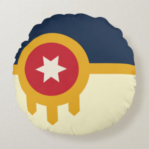 Tulsa (Oklahoma) City flag Round Pillow