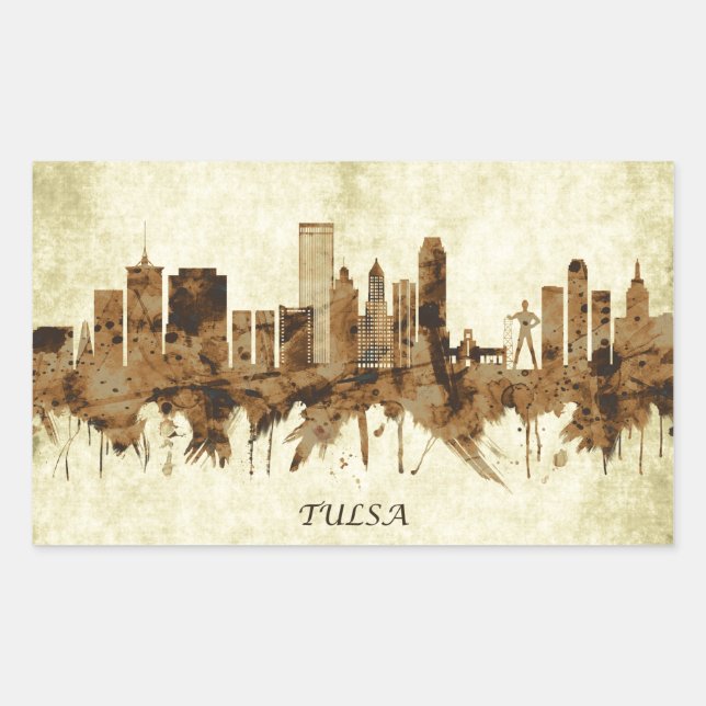 Tulsa Oklahoma Cityscape Sticker (Front)