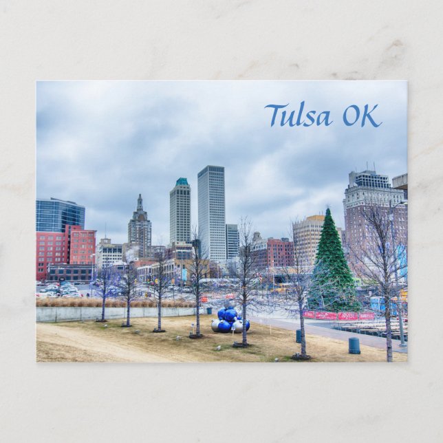 tulsa oklahoma downtown postcard (Front)