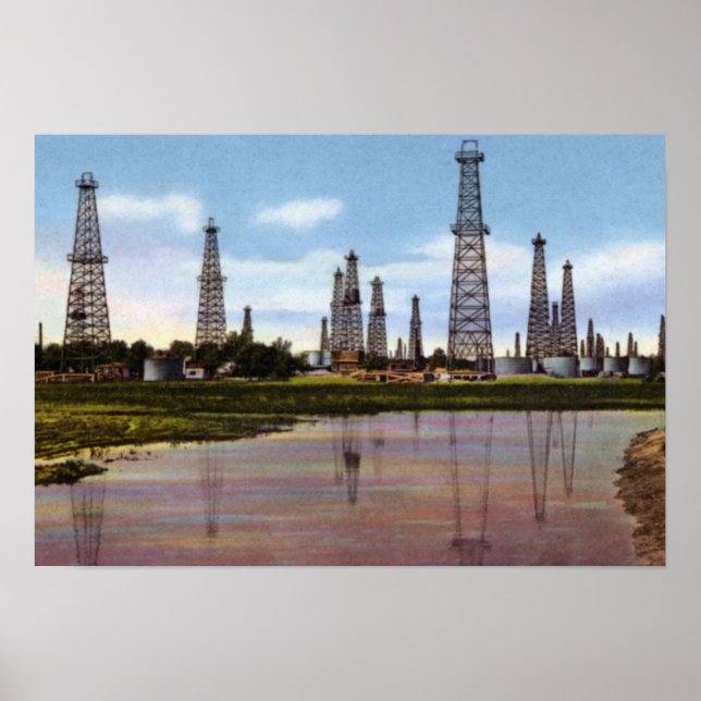 Tulsa Oklahoma Oil Fields Poster (Front)