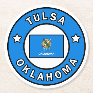 Tulsa Oklahoma Round Paper Coaster