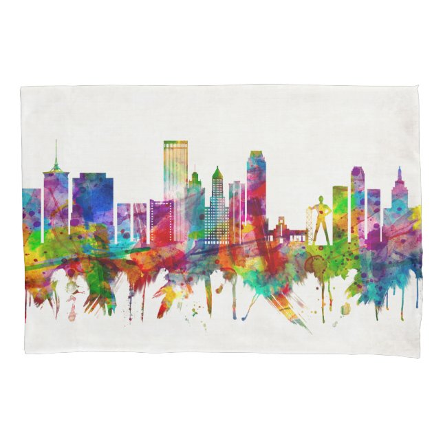 Tulsa Oklahoma Skyline Pillowcase (Front)