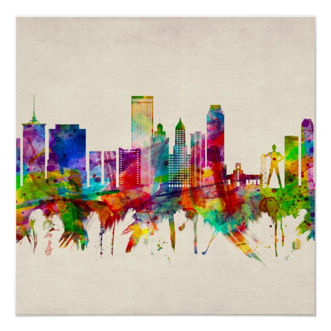 Tulsa Oklahoma Skyline Poster (Front)
