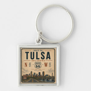 Tulsa Route 66 Key Coordinates Traveller Keychain