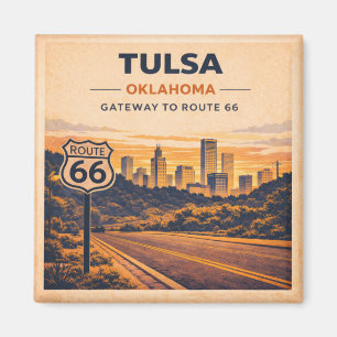 Tulsa Route 66 Skyline Fridge Souvenir Magnet