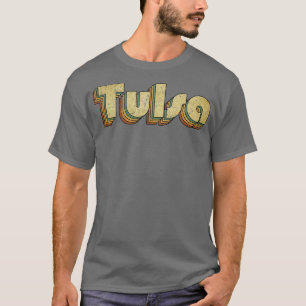 Tulsa Vintage Rainbow Typography Style 70s T-Shirt