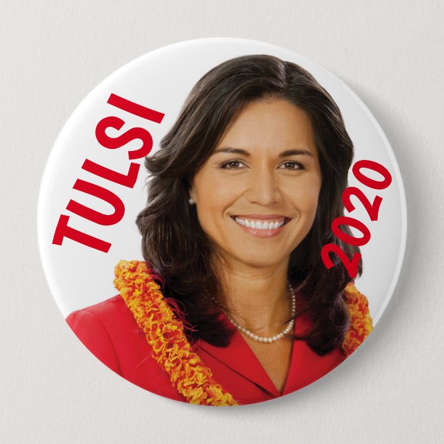 Tulsi 2020 4 inch round button (Front)