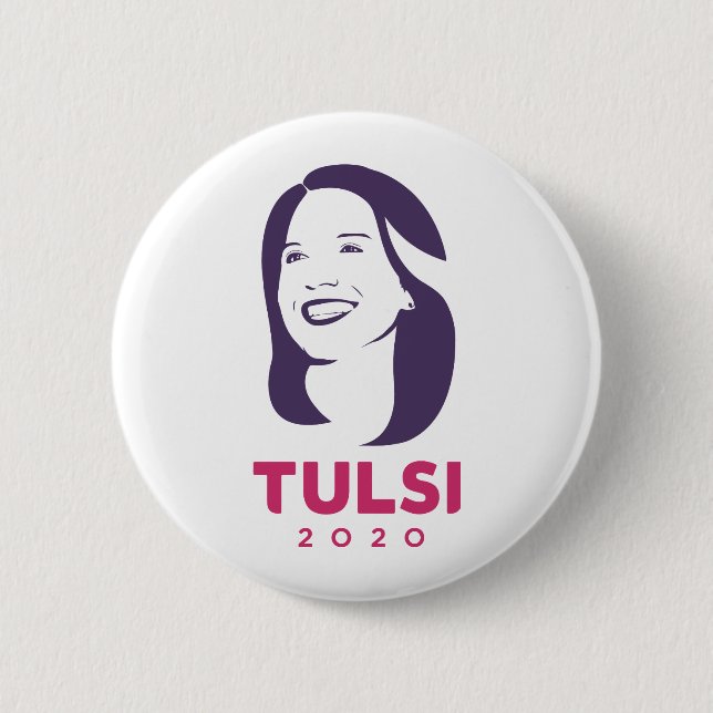 Tulsi 2020 For  America 2 Inch Round Button (Front)