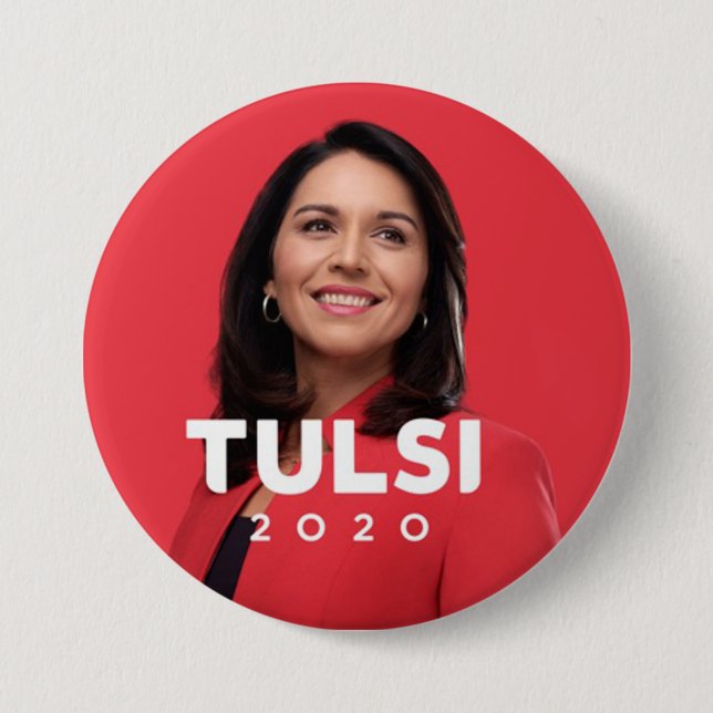 Tulsi Gabbard 2020 3 Inch Round Button (Front)