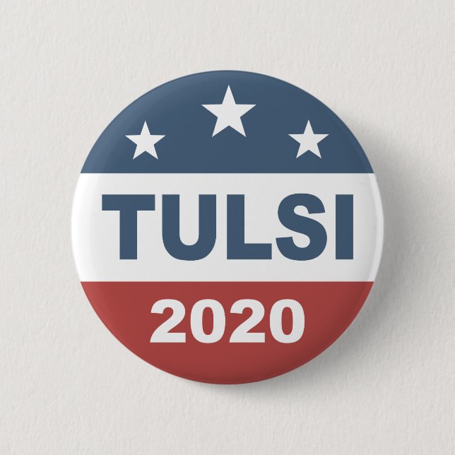 Tulsi Gabbard 2020 for President 2 Inch Round Button (Front)