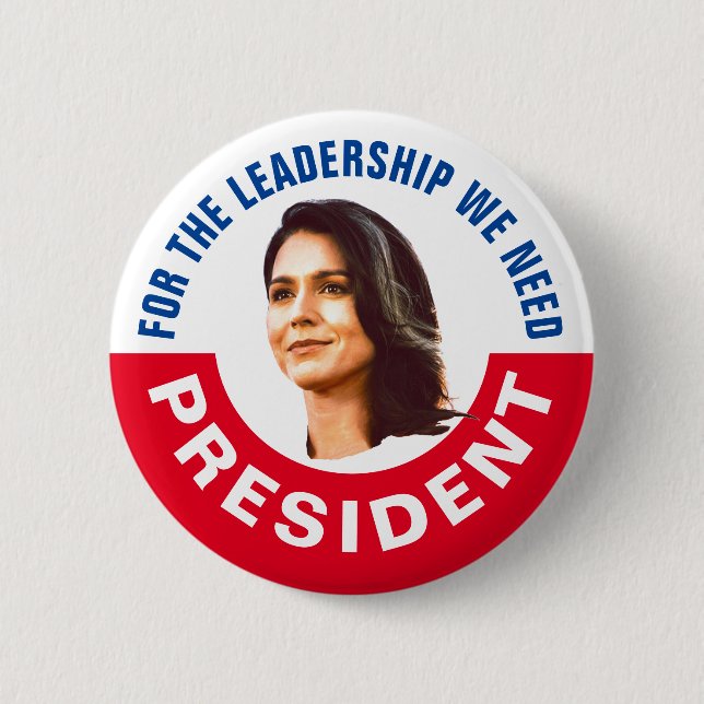 Tulsi Gabbard for President 2 Inch Round Button (Front)