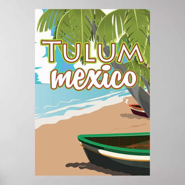 Tulum, affiche de voyage mexicaine (Devant)
