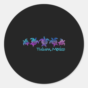 Tulum Beach Design _ Tribal Turtle Gift  Classic Round Sticker