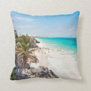 Tulum Beach Throw Pillow