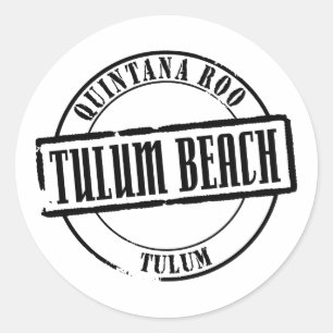 Tulum Beach Title Classic Round Sticker