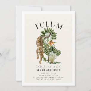 Tulum Leopard Bachelorette Weekend Itinerary QR  Invitation