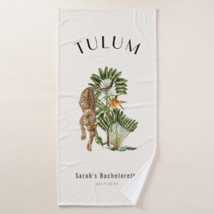 Tulum Leopard Tropical Bachelorette Weekend Bath Towel
