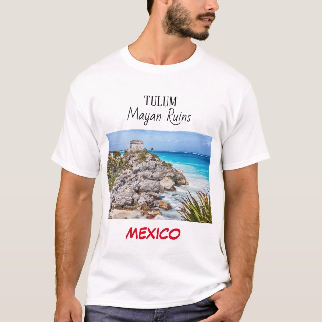 Tulum Mayan Ruins Mexico T-Shirt White (Front)