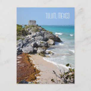 Tulum Mayan Ruins Scene Mexico Travel Souvenir Postcard