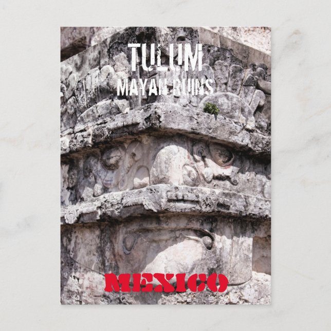 Tulum Mayan Temple Mexique Carte postale (Devant)