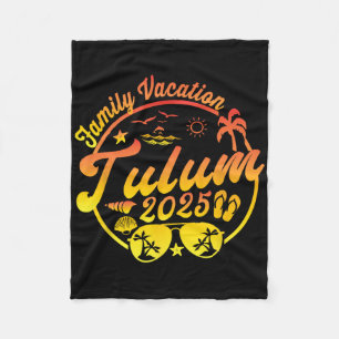 Tulum Mexico Family Vacation 2025 Summer Cruise Ma Fleece Blanket
